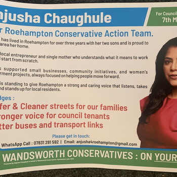 Thumbnail of leaflet - Conservative and Unionist Party leaflet