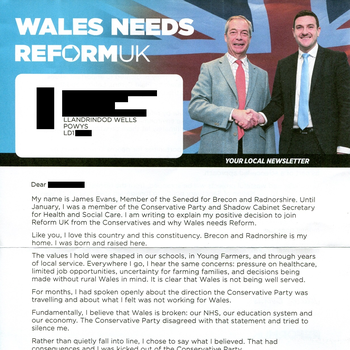 Thumbnail of leaflet - Reform UK leaflet