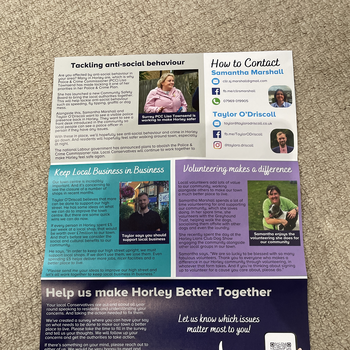 Thumbnail of leaflet - Conservative and Unionist Party leaflet