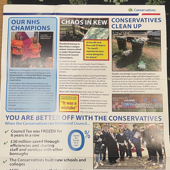 Thumbnail of leaflet - Conservative and Unionist Party leaflet