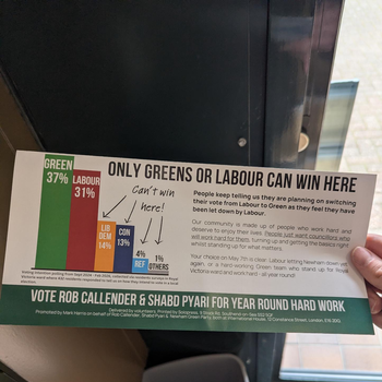 Thumbnail of leaflet - Green Party leaflet