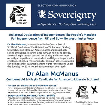 Thumbnail of leaflet - Alliance to Liberate Scotland and Sovereignty leaflet