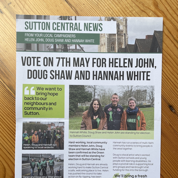 Thumbnail of leaflet - Green Party leaflet