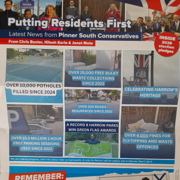 Thumbnail of leaflet - Conservative and Unionist Party leaflet
