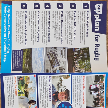 Thumbnail of leaflet - Conservative and Unionist Party leaflet