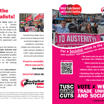 Thumbnail of leaflet - Trade Unionist and Socialist Coalition leaflet