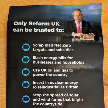 Thumbnail of leaflet - Reform UK leaflet