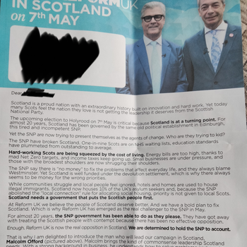 Thumbnail of leaflet - Reform UK leaflet