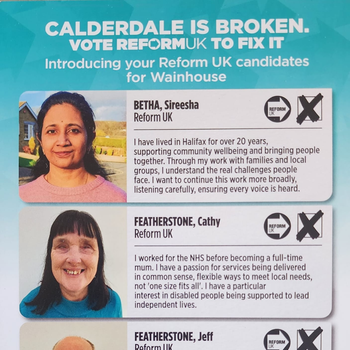 Thumbnail of leaflet - Reform UK leaflet