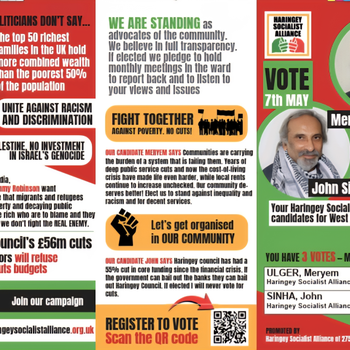 Thumbnail of leaflet - Haringey Socialist Alliance leaflet
