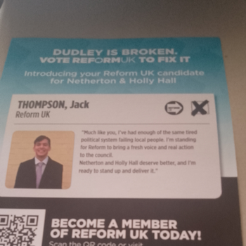 Thumbnail of leaflet - Reform UK leaflet