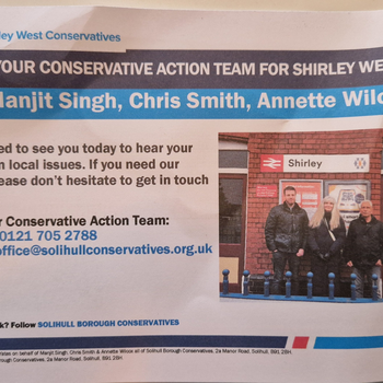 Thumbnail of leaflet - Conservative and Unionist Party leaflet