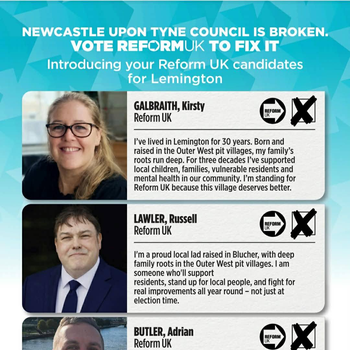 Thumbnail of leaflet - Reform UK leaflet