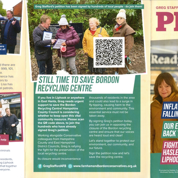 Thumbnail of leaflet - Conservative and Unionist Party leaflet