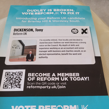 Thumbnail of leaflet - Reform UK leaflet