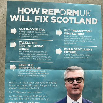 Thumbnail of leaflet - Reform UK leaflet