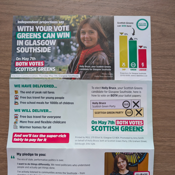 Thumbnail of leaflet - Scottish Green Party leaflet