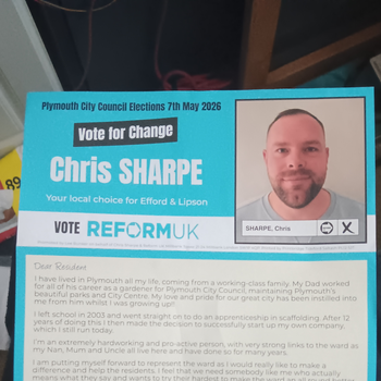 Thumbnail of leaflet - Reform UK leaflet