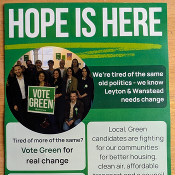 Thumbnail of leaflet - Green Party leaflet