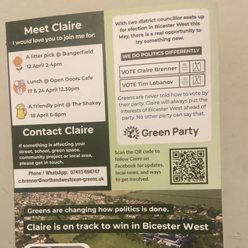 Thumbnail of leaflet - Green Party leaflet