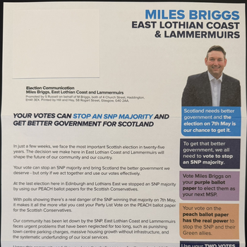 Thumbnail of leaflet - Conservative and Unionist Party leaflet