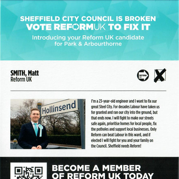 Thumbnail of leaflet - Reform UK leaflet