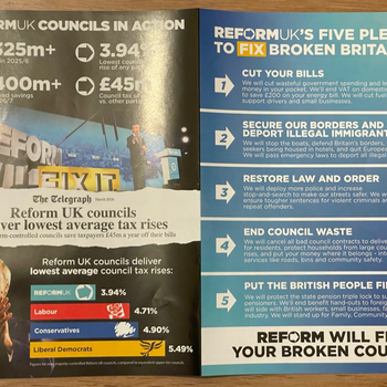 Thumbnail of leaflet - Reform UK leaflet
