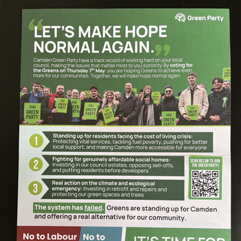 Thumbnail of leaflet - Green Party leaflet