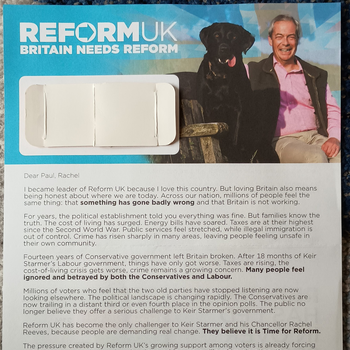 Thumbnail of leaflet - Reform UK leaflet