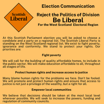 Thumbnail of leaflet - The Liberal Party leaflet