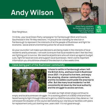 Thumbnail of leaflet - Green Party leaflet