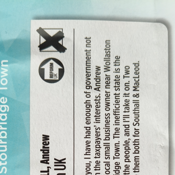 Thumbnail of leaflet - Reform UK leaflet