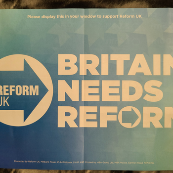 Thumbnail of leaflet - Reform UK leaflet