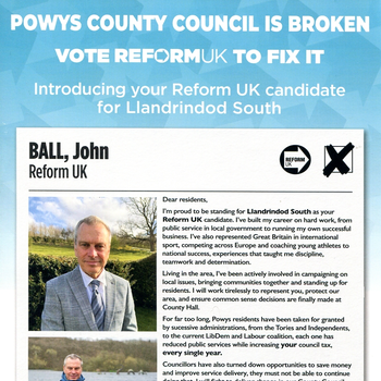 Thumbnail of leaflet - Reform UK leaflet