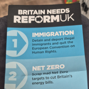 Thumbnail of leaflet - Reform UK leaflet