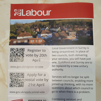 Thumbnail of leaflet - Labour Party leaflet