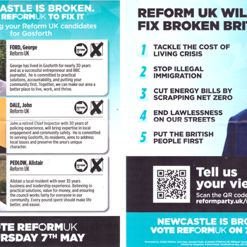 Thumbnail of leaflet - Reform UK leaflet
