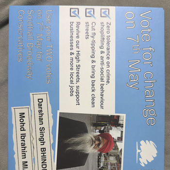 Thumbnail of leaflet - Conservative and Unionist Party leaflet
