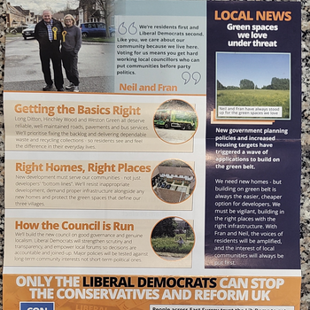 Thumbnail of leaflet - Liberal Democrats leaflet