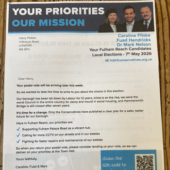 Thumbnail of leaflet - Conservative and Unionist Party leaflet