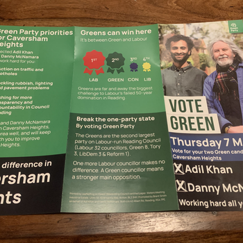 Thumbnail of leaflet - Green Party leaflet