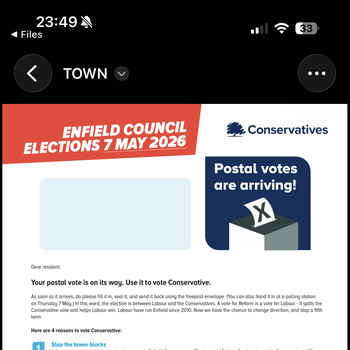 Thumbnail of leaflet - Conservative and Unionist Party leaflet