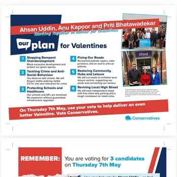 Thumbnail of leaflet - Conservative and Unionist Party leaflet