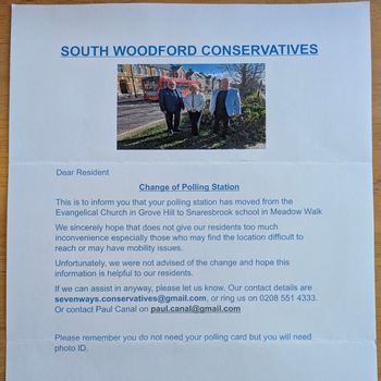 Thumbnail of leaflet - Conservative and Unionist Party leaflet
