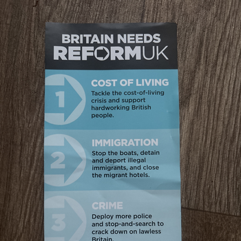 Thumbnail of leaflet - Reform UK leaflet