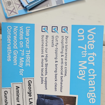 Thumbnail of leaflet - Conservative and Unionist Party leaflet