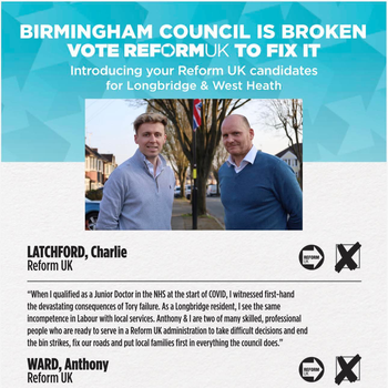 Thumbnail of leaflet - Reform UK leaflet