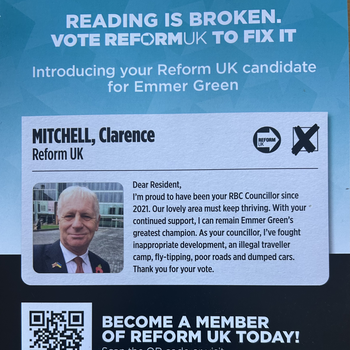 Thumbnail of leaflet - Reform UK leaflet