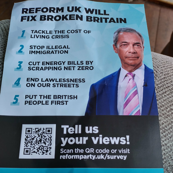 Thumbnail of leaflet - Reform UK leaflet