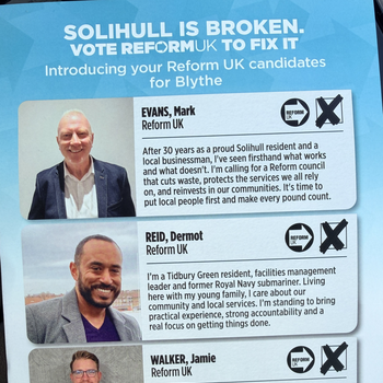 Thumbnail of leaflet - Reform UK leaflet